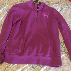 VS pink quarter zip